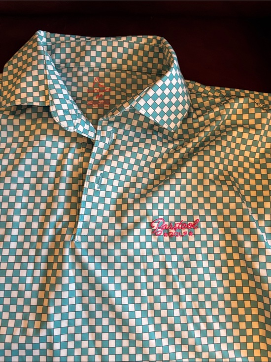 Rhoback Other - Men’s Rhoback barstool Golf aqua check Polo